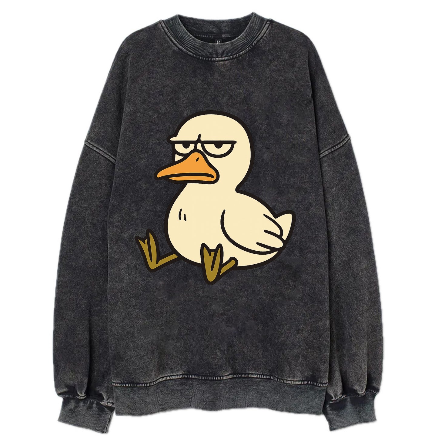 The Duck Judging Silently - Vintage Sweatshirt - Black