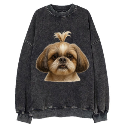 Shih Tzu  - Vintage Sweatshirt - Black