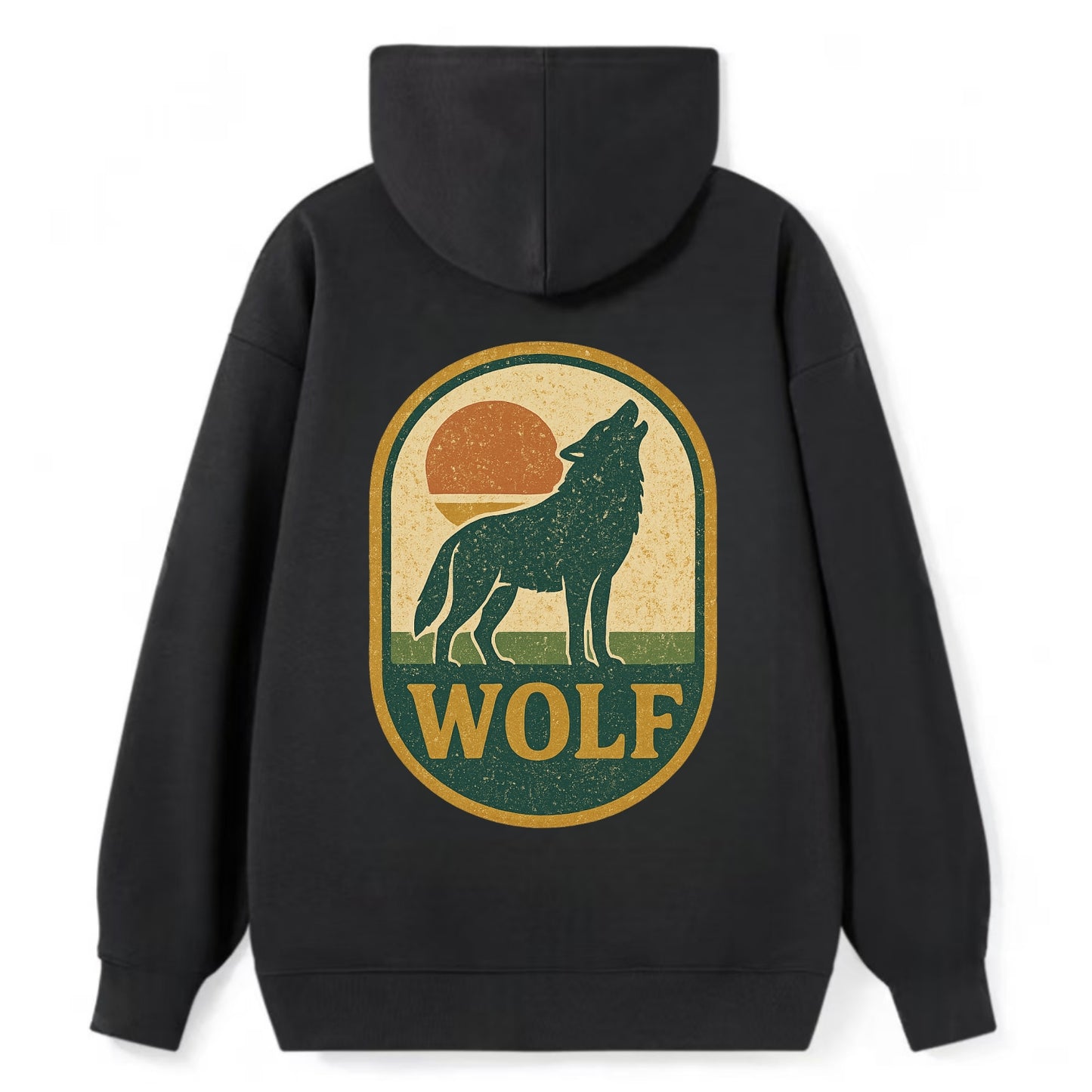 Carbon Fiber Wolf  - Classic Pullover Hoodie - Black