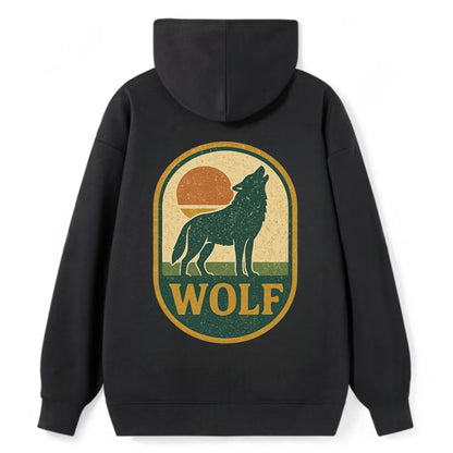 Carbon Fiber Wolf  - Classic Pullover Hoodie - Black