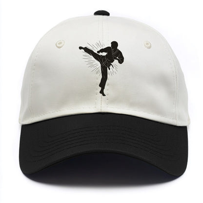 Taekwondo athlete spinning heel kick - Two Tone Cap - Black