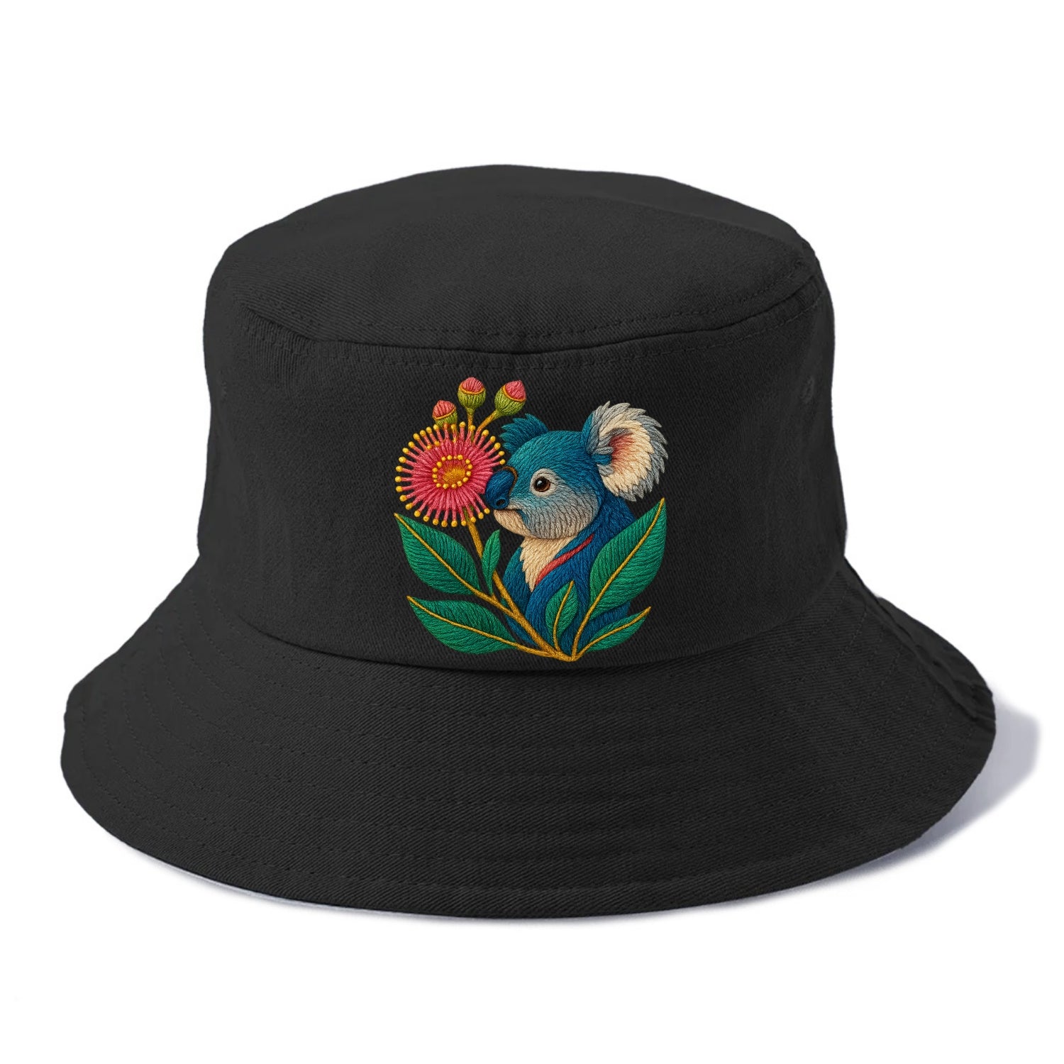 Koala Eucalyptus Bloom - Bucket Hat - Black