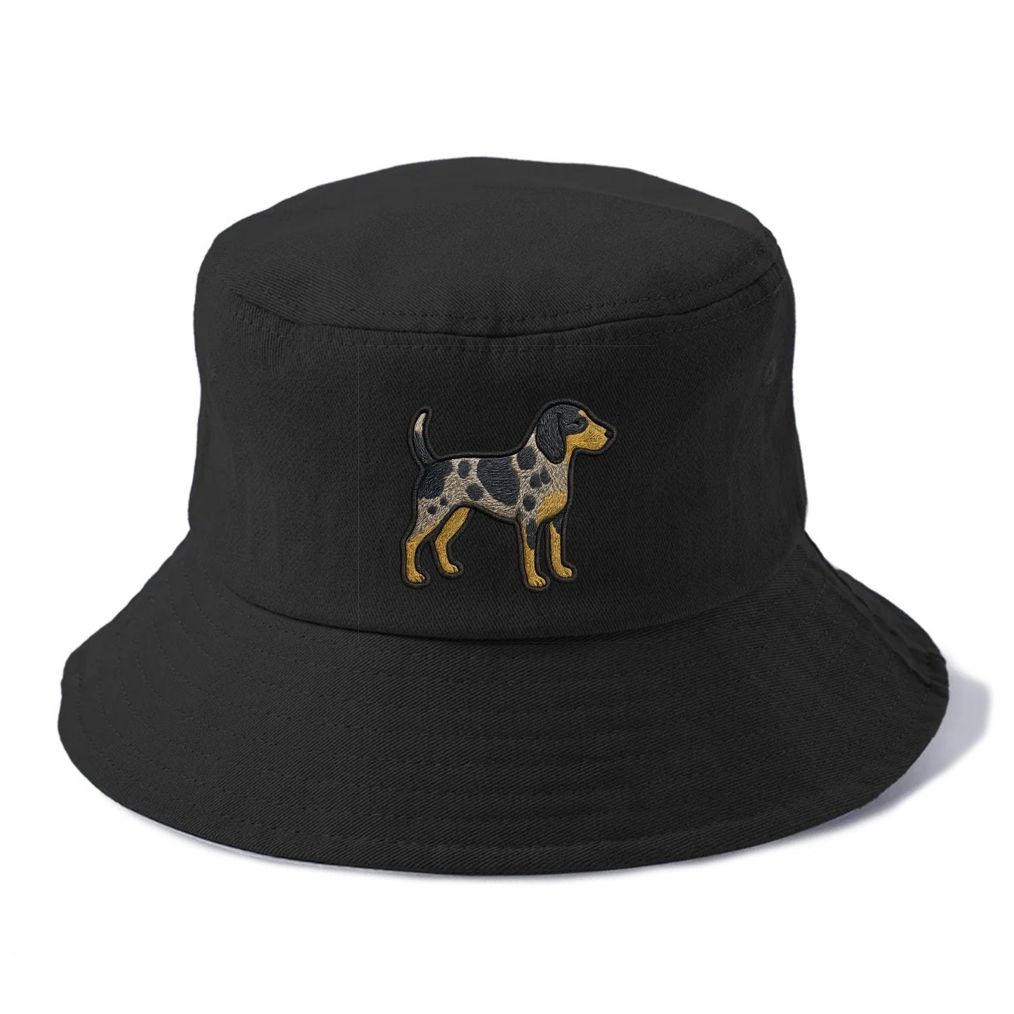 Bluetick Coonhound - Trendy spotted hound logo with prominent black border - Bucket Hat - Black