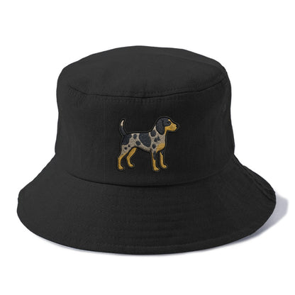 Bluetick Coonhound - Trendy spotted hound logo with prominent black border - Bucket Hat - Black