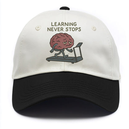LEARNING NEVER STOPS | Exhausted brain on treadmill - Two Tone Cap - Black