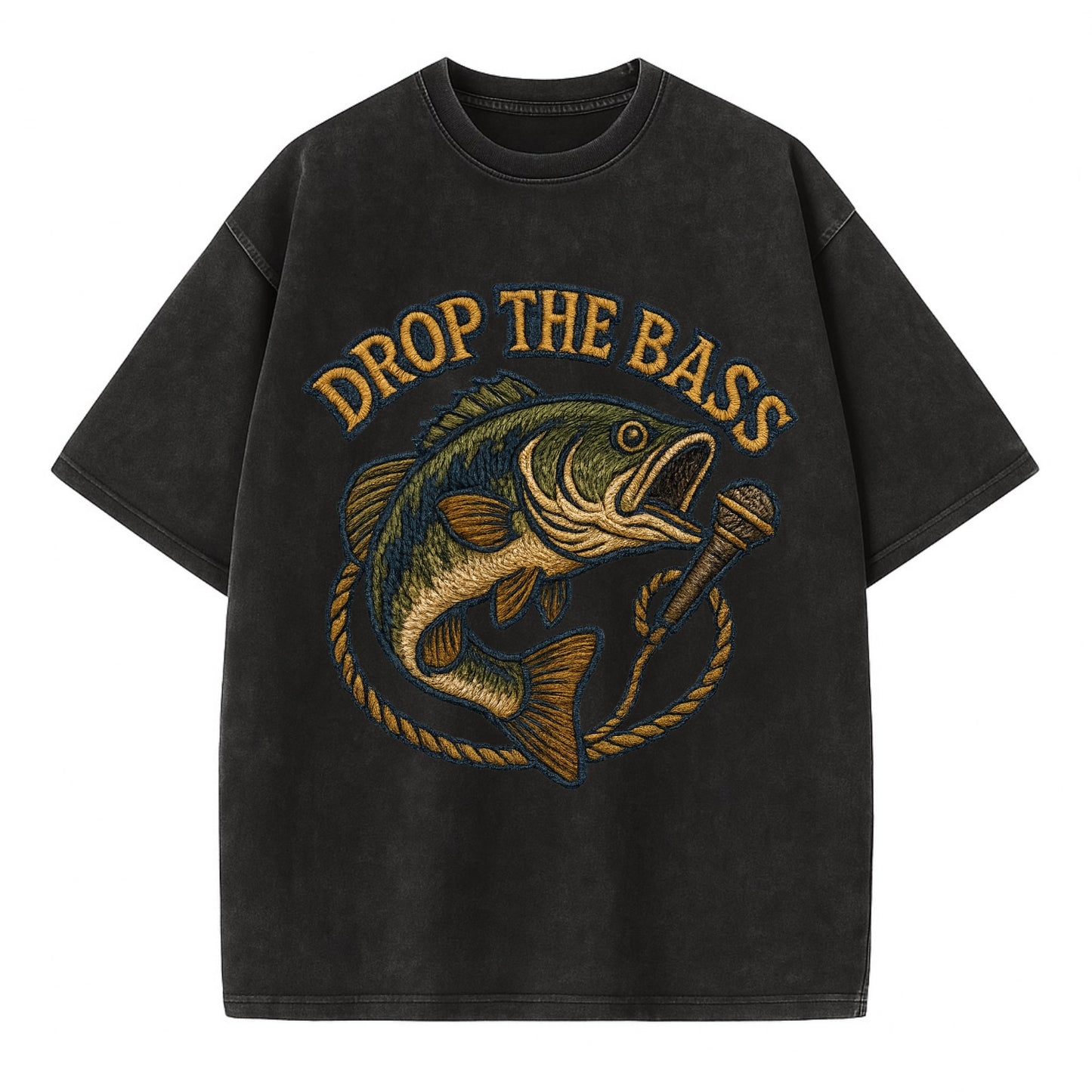 Drop The Bass  - Vintage T-shirt - Black