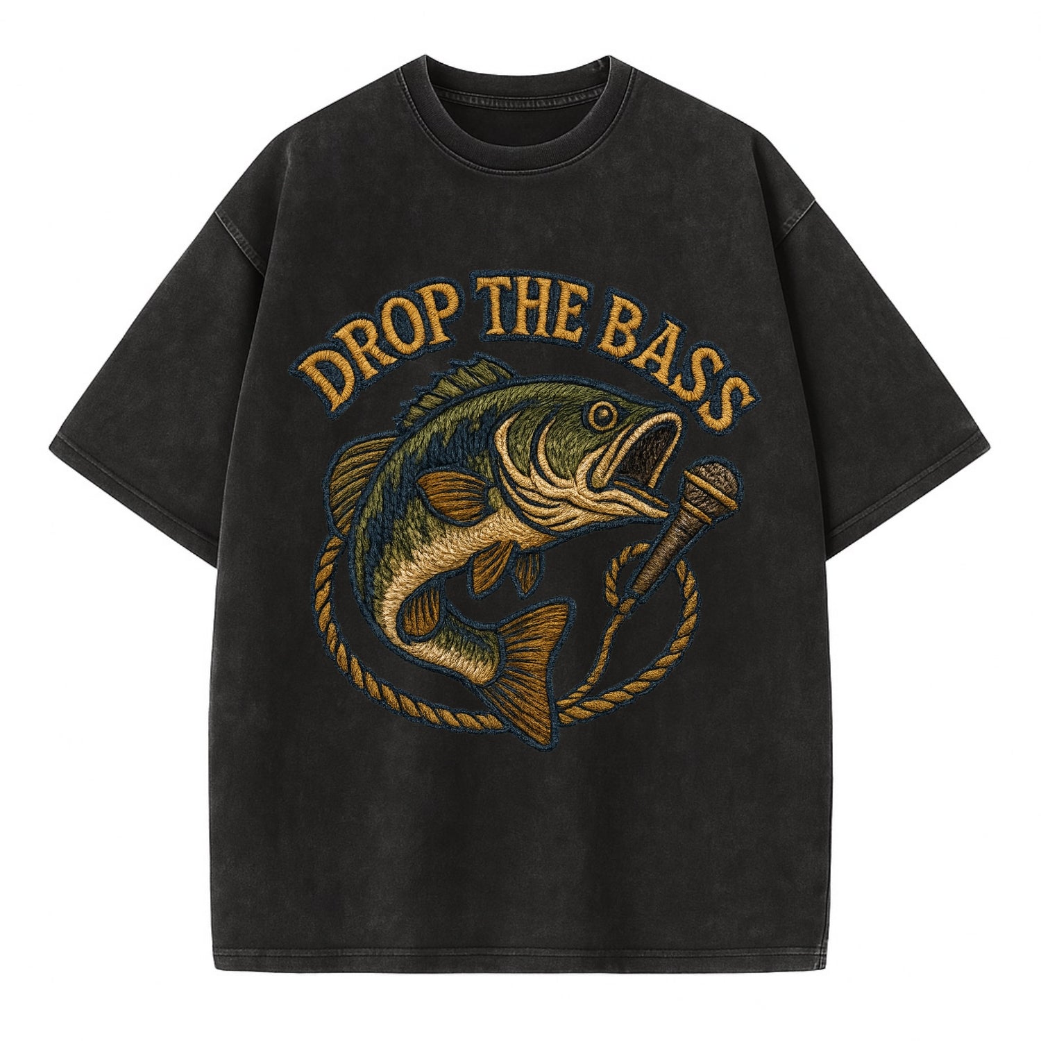 Drop The Bass  - Vintage T-shirt - Black