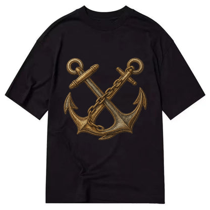 Crossed Anchors  - Classic T-shirt - Black