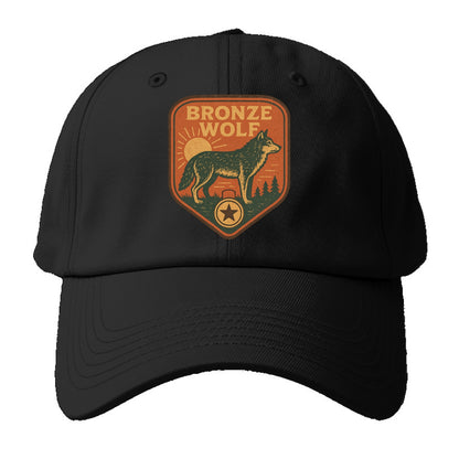 Bronze Wolf Medal  - Baseball Cap For Big Heads - Black