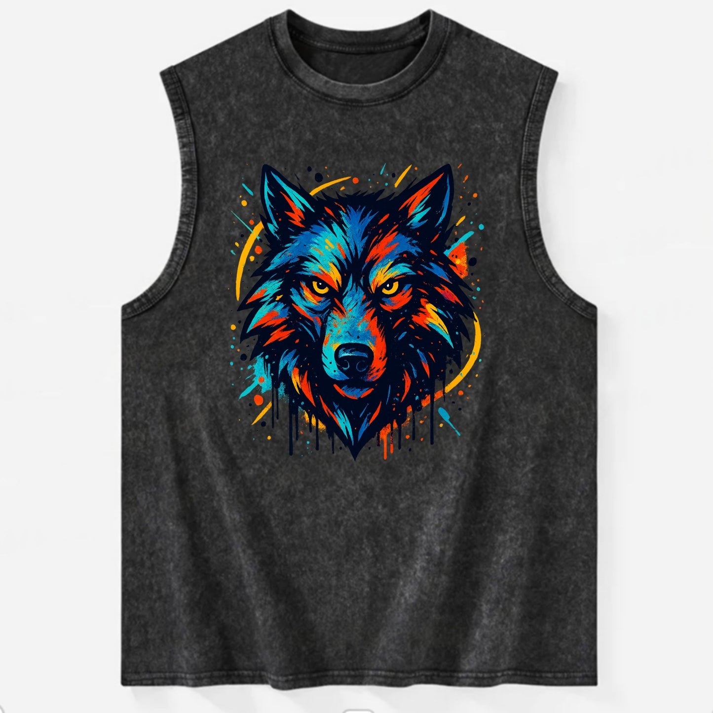 Alpha Wolf Leader  - Vintage Washed Tank - Black