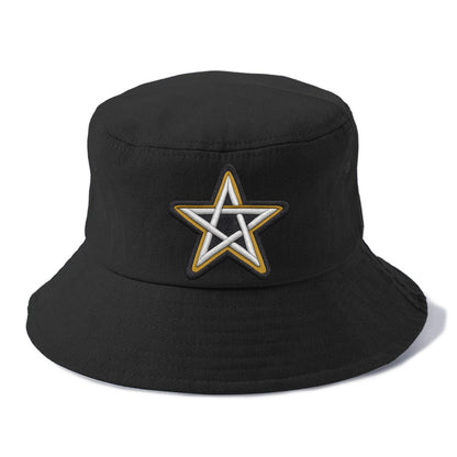 PENTAGRAM STAR - five point star in silver , protection - Bucket Hat - Black