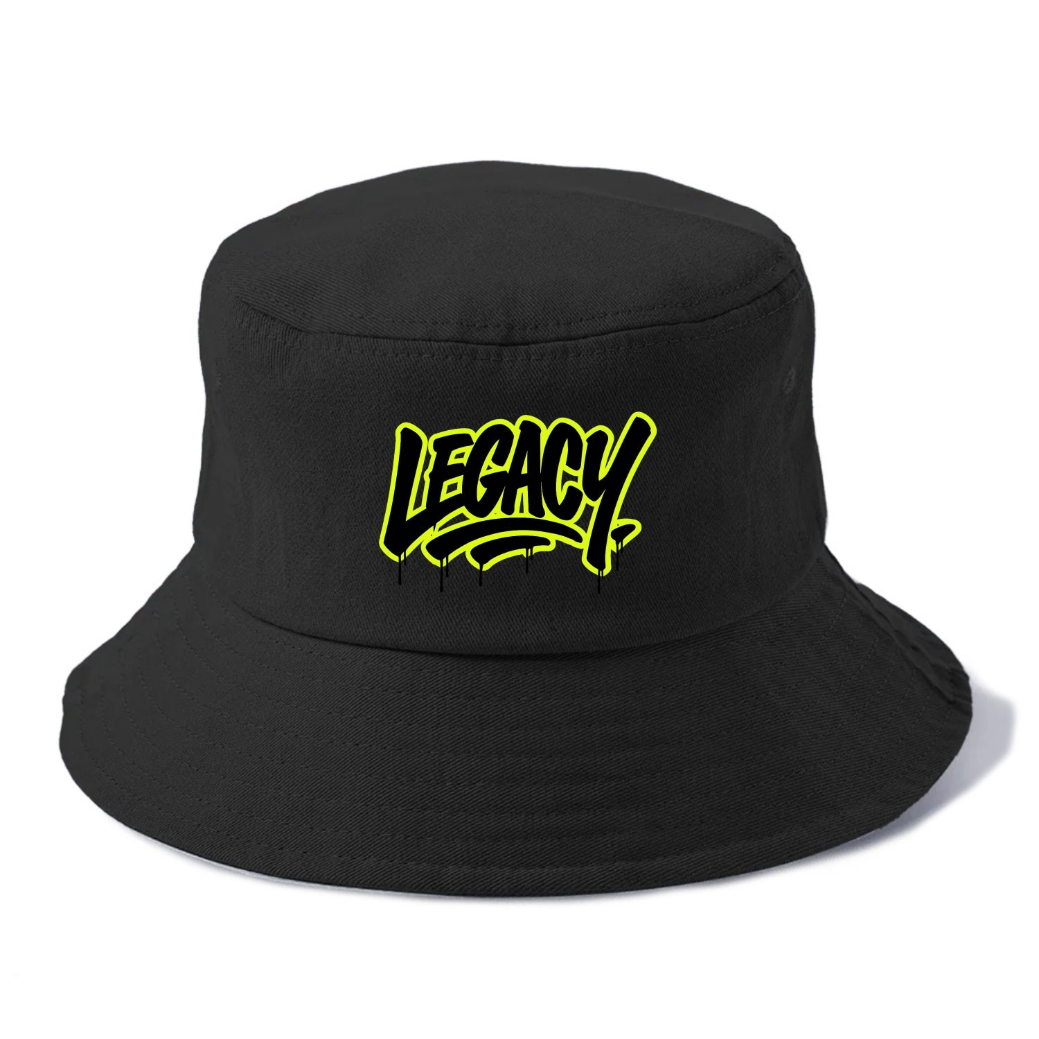 Bold typography design - "LEGACY" - what you leave behind, lasting impact - Bucket Hat - Black