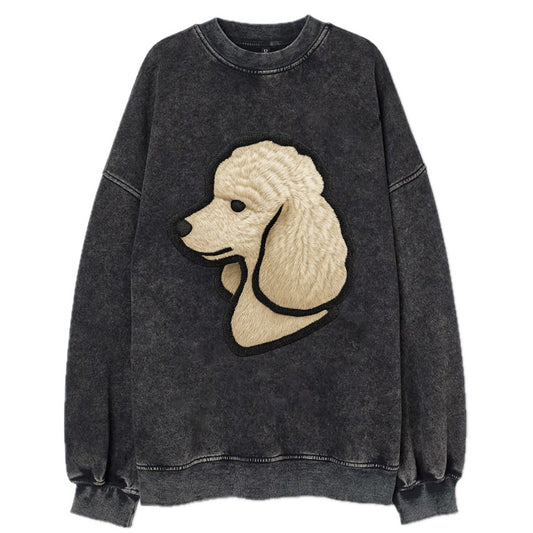 Poodle - Contemporary clean style with s - Vintage Sweatshirt - Black