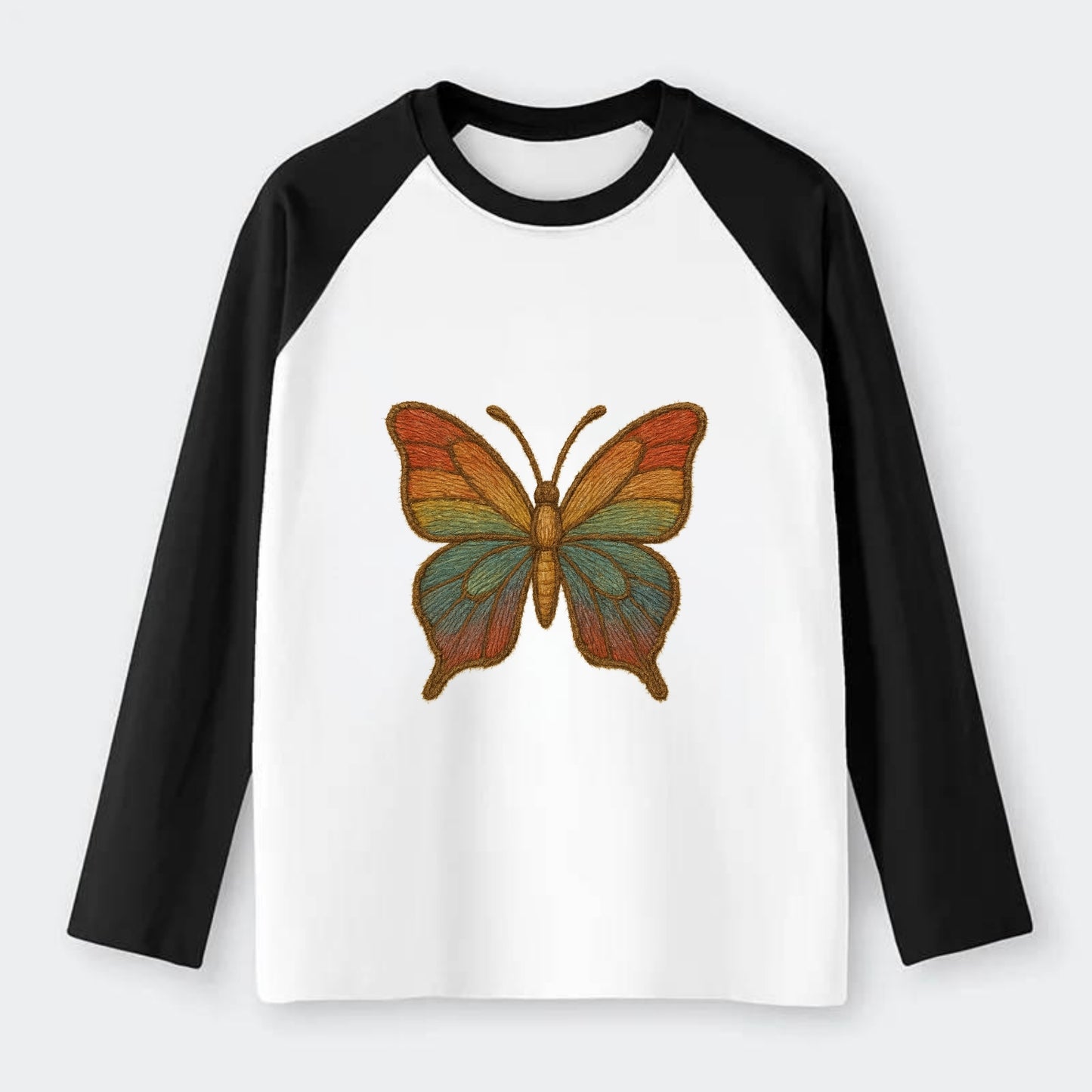 Butterfly Transformation  - Raglan Long - Raglan Long Sleeve T-Shirt - Black