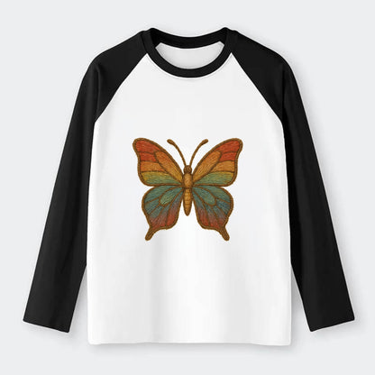 Butterfly Transformation  - Raglan Long - Raglan Long Sleeve T-Shirt - Black
