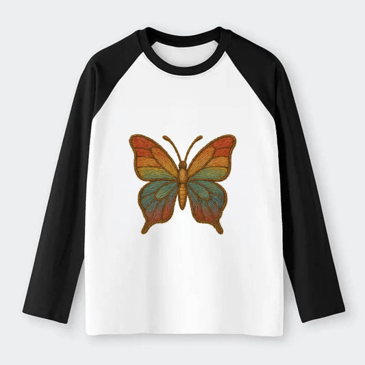 Butterfly Transformation  - Raglan Long - Raglan Long Sleeve T-Shirt - Black