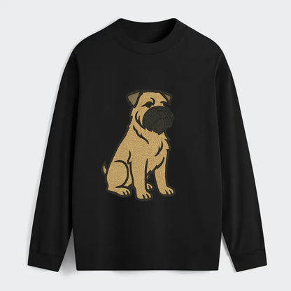 Bouvier des Flandres - Fawn rough coat embroidered design - Classic Long Sleeve Shirt - Black