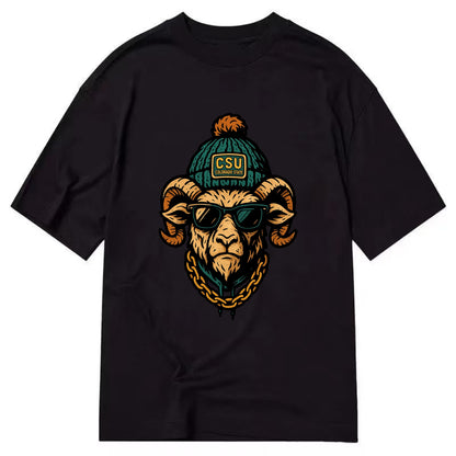 Fort Collins Ram wearing Colorado State beanie with CSU patch - Classic T-shirt - Black