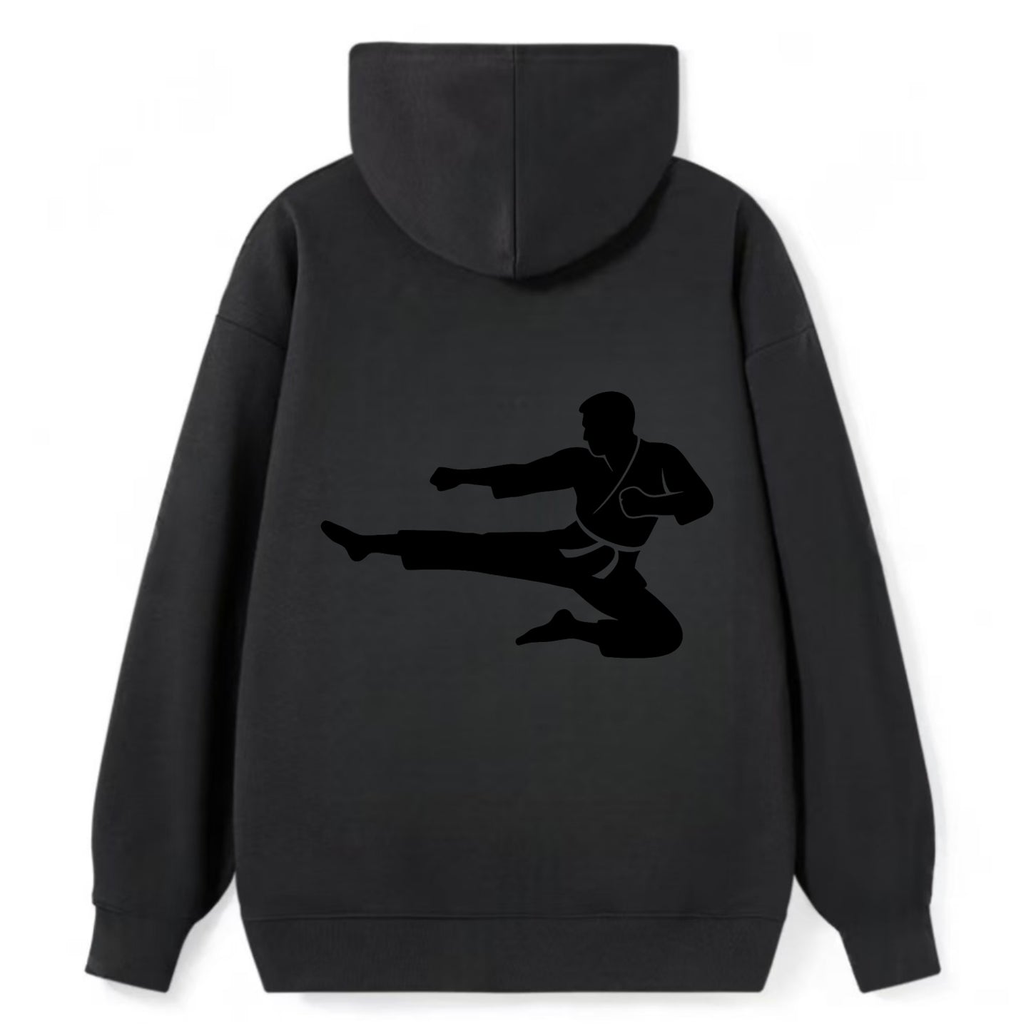 Martial artist flying kick - Classic Pullover Hoodie - Black