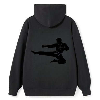 Martial artist flying kick - Classic Pullover Hoodie - Black