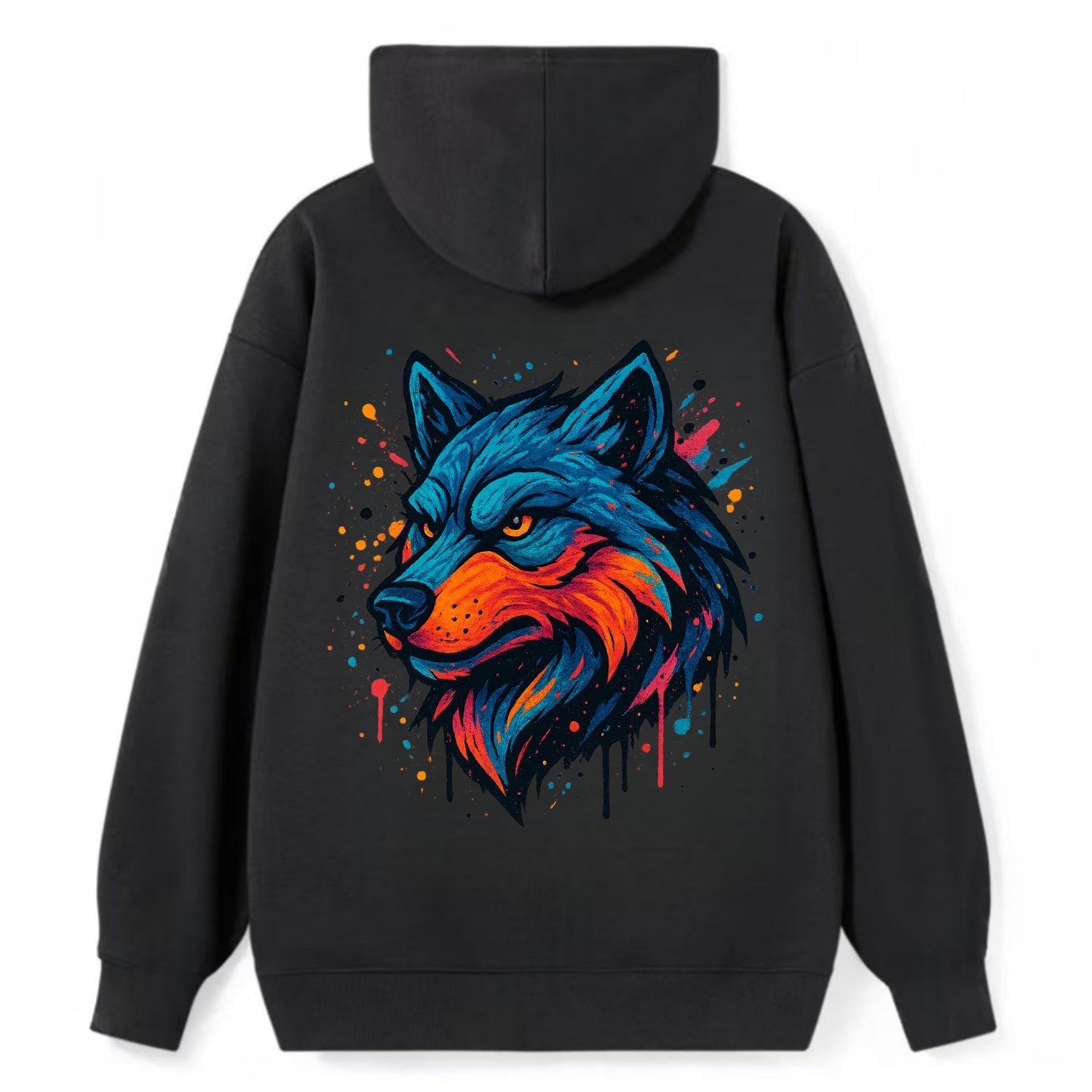 Velvet Wolf Royal  - Classic Pullover Hoodie - Black