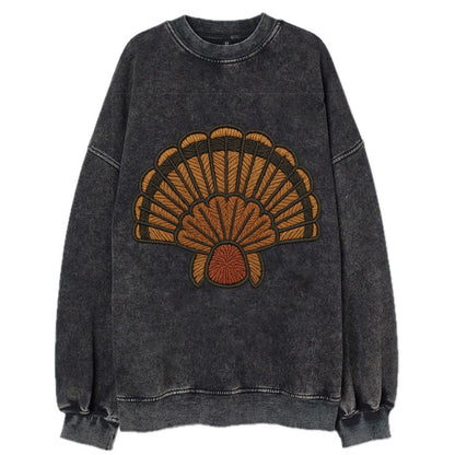 Turkey Feather  - Vintage Sweatshirt - Black