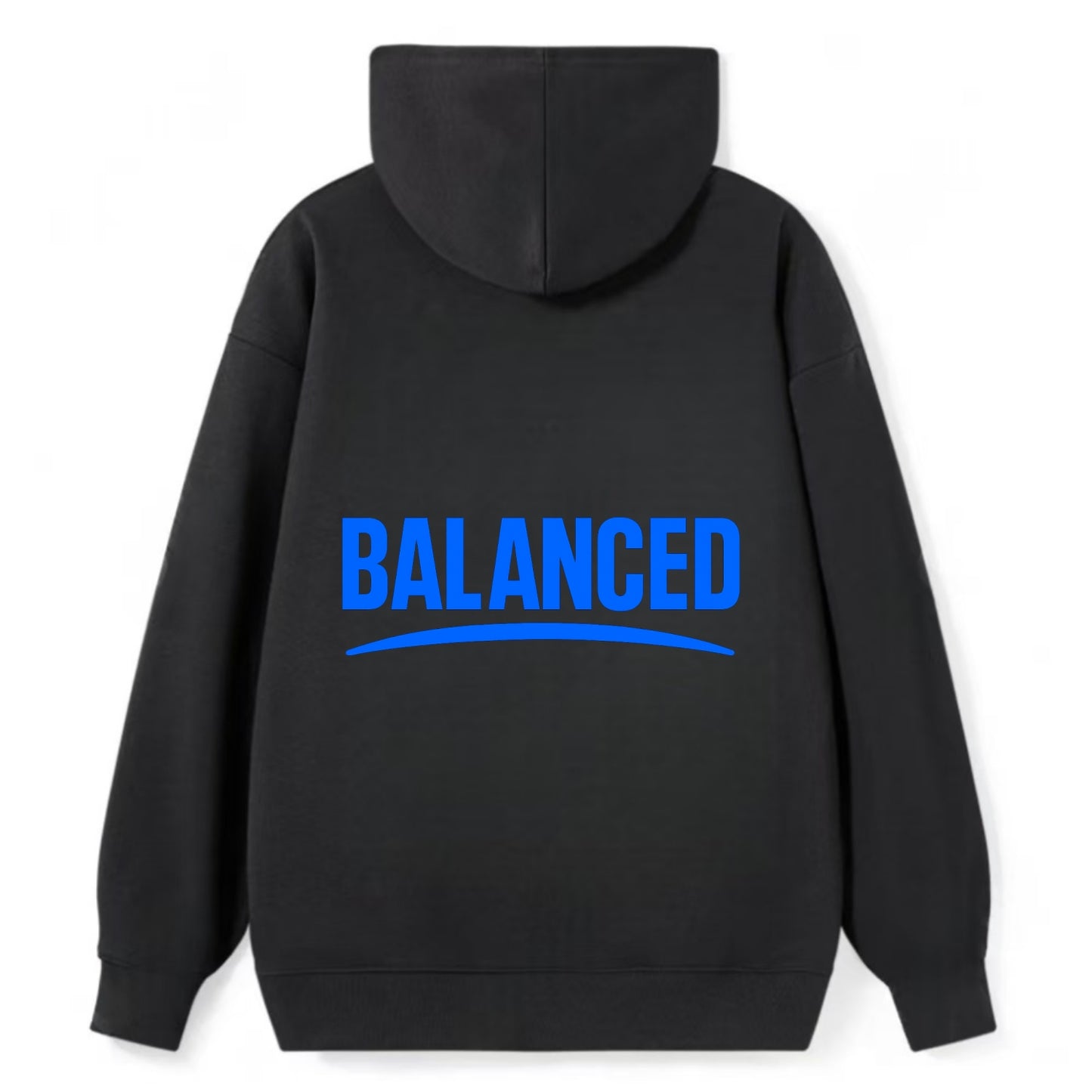 Bold typography design - "BALANCED" - harmony, equilibrium, centered life - Classic Pullover Hoodie - Black