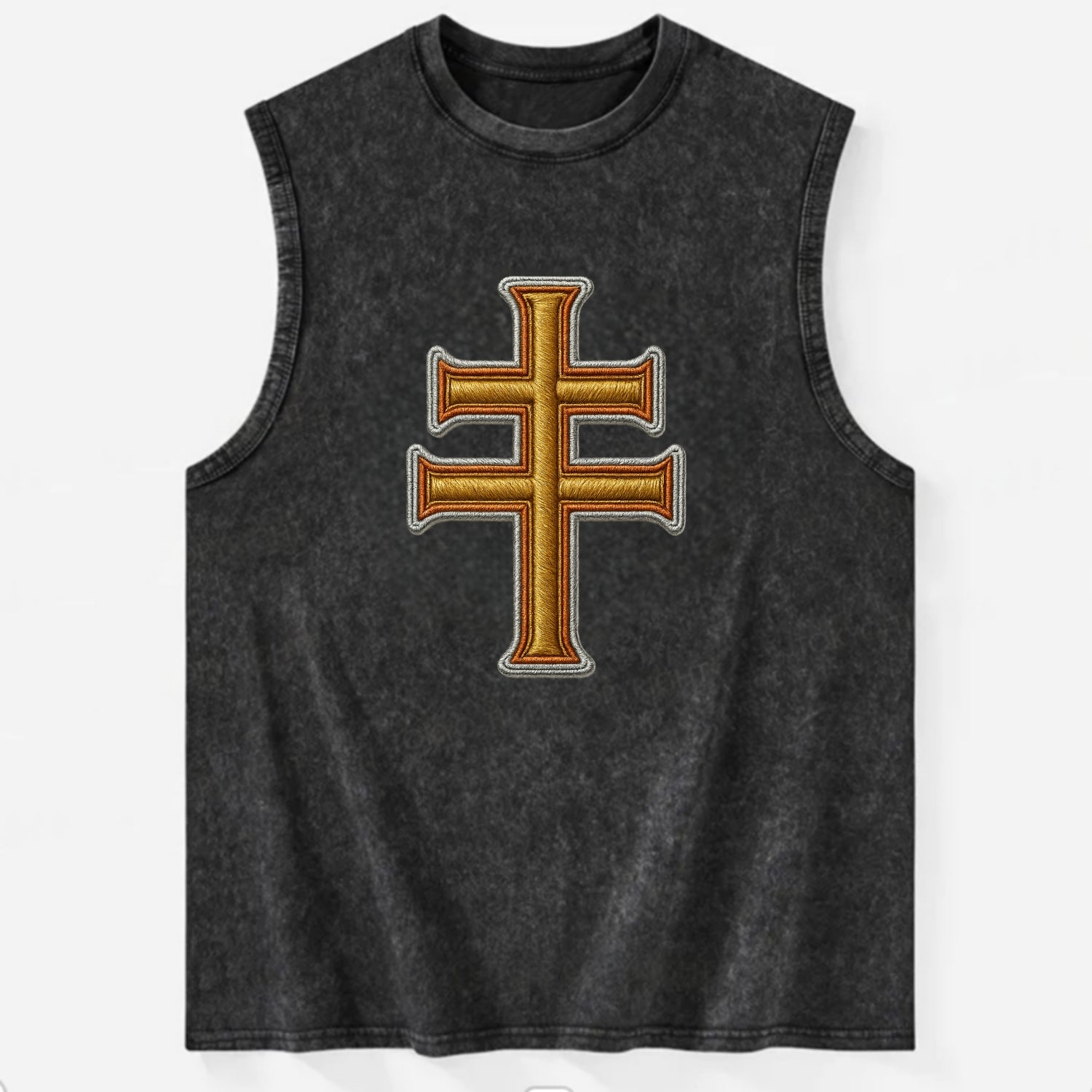 Patriarchal Cross - Vintage Washed Tank - Black