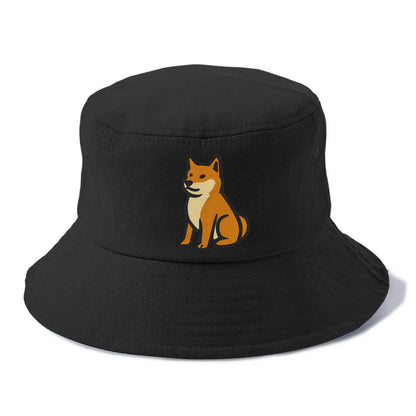 Shiba Inu - Red colored sitting pose - Bucket Hat - Black