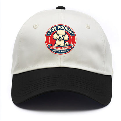 Elegant Poodle Emblem - Two Tone Cap - Black