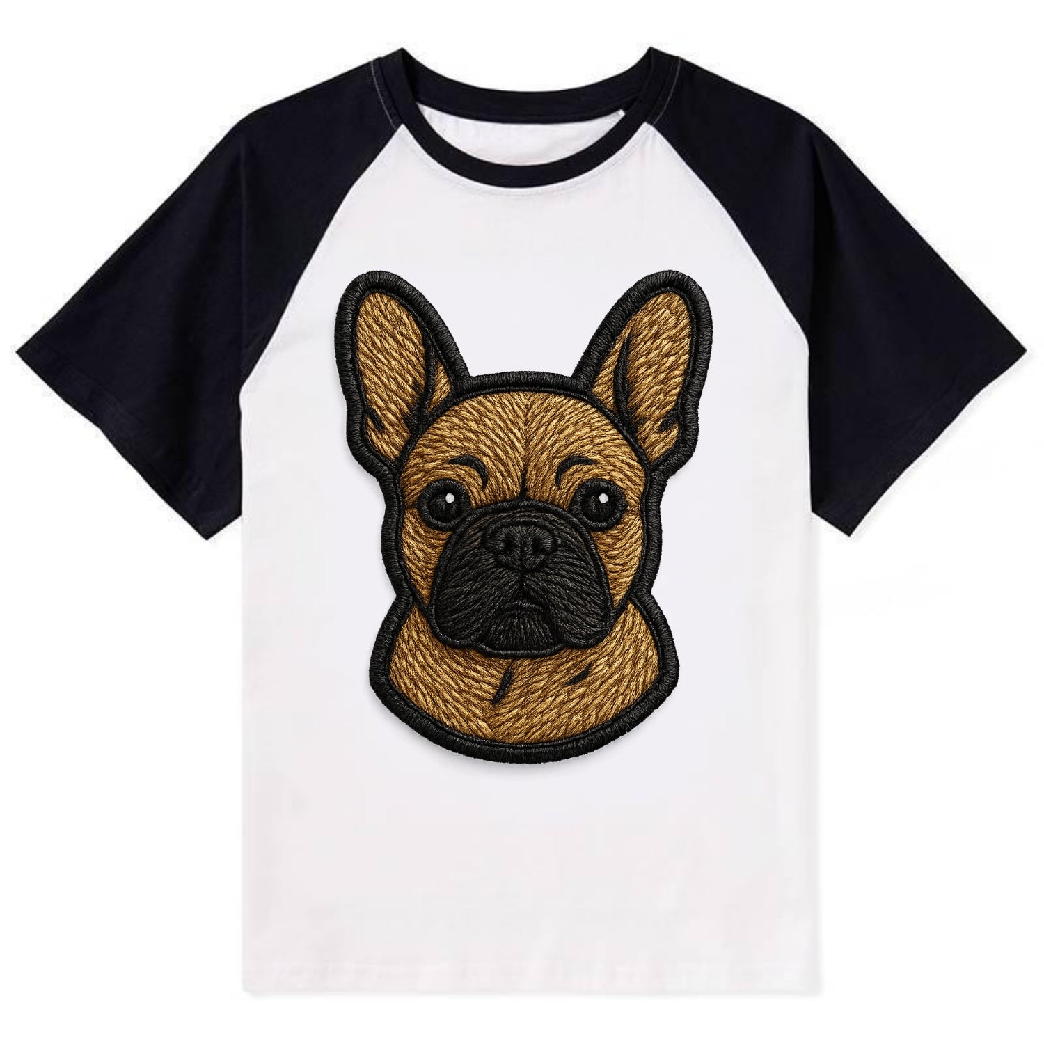 French Bulldog - Modern streetwear style - Contrast Raglan T-shirt - Black
