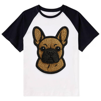 French Bulldog - Modern streetwear style - Contrast Raglan T-shirt - Black