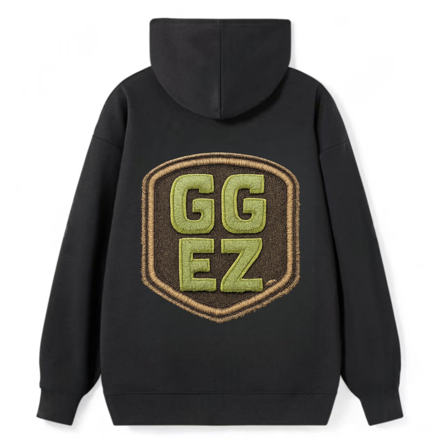 GG EZ - victory text in neon green , easy win - Classic Pullover Hoodie - Black