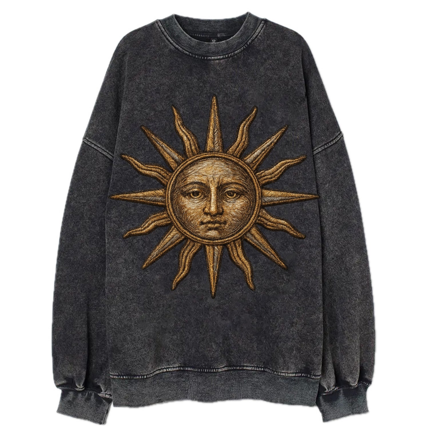 Sun Rays  - Vintage Sweatshirt - Black
