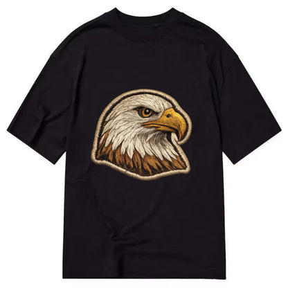 EAGLE HEAD PROFILE - majestic bald eagle in brown, white and gold , American pride - Classic T-shirt - Black