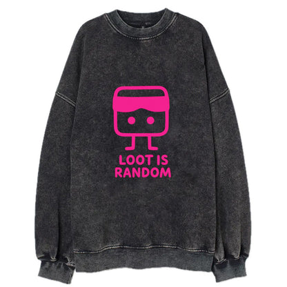 LOOT IS RANDOM | Dice wearing blindfold - Vintage Sweatshirt - Black