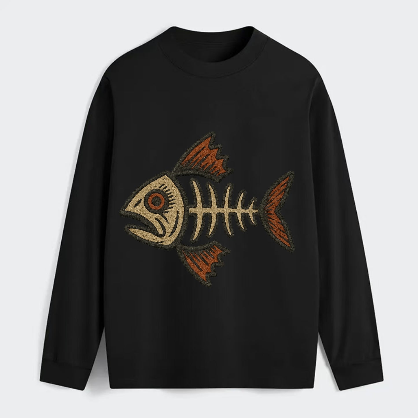 Fish Skeleton  - Classic Long Sleeve Shirt - Black
