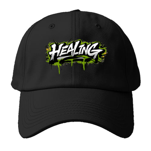 Bold typography design - HEALING - in recovery, getting better - Baseball Cap For Big Heads