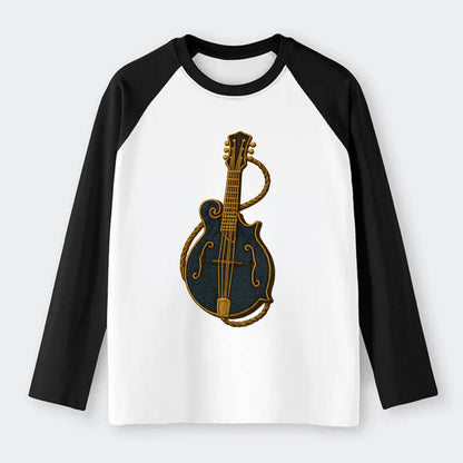 Mandolin  - Raglan Long Sleeve T-Shirt - Black
