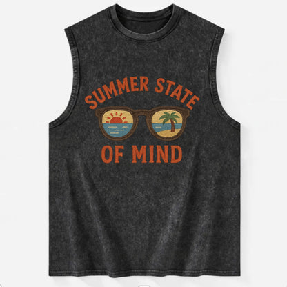 Summer State Of Mind  - Vintage Washed Tank - Black