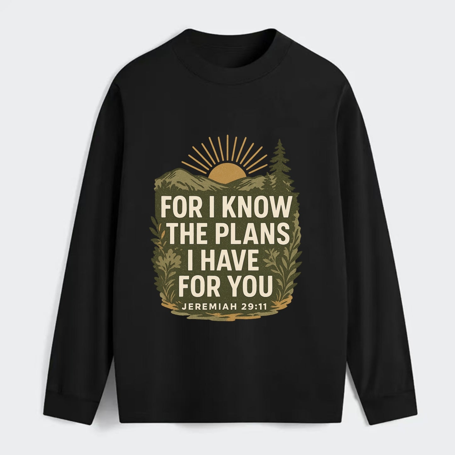 Jeremiah 29:11 Sunrise - Classic Long Sleeve Shirt - Black