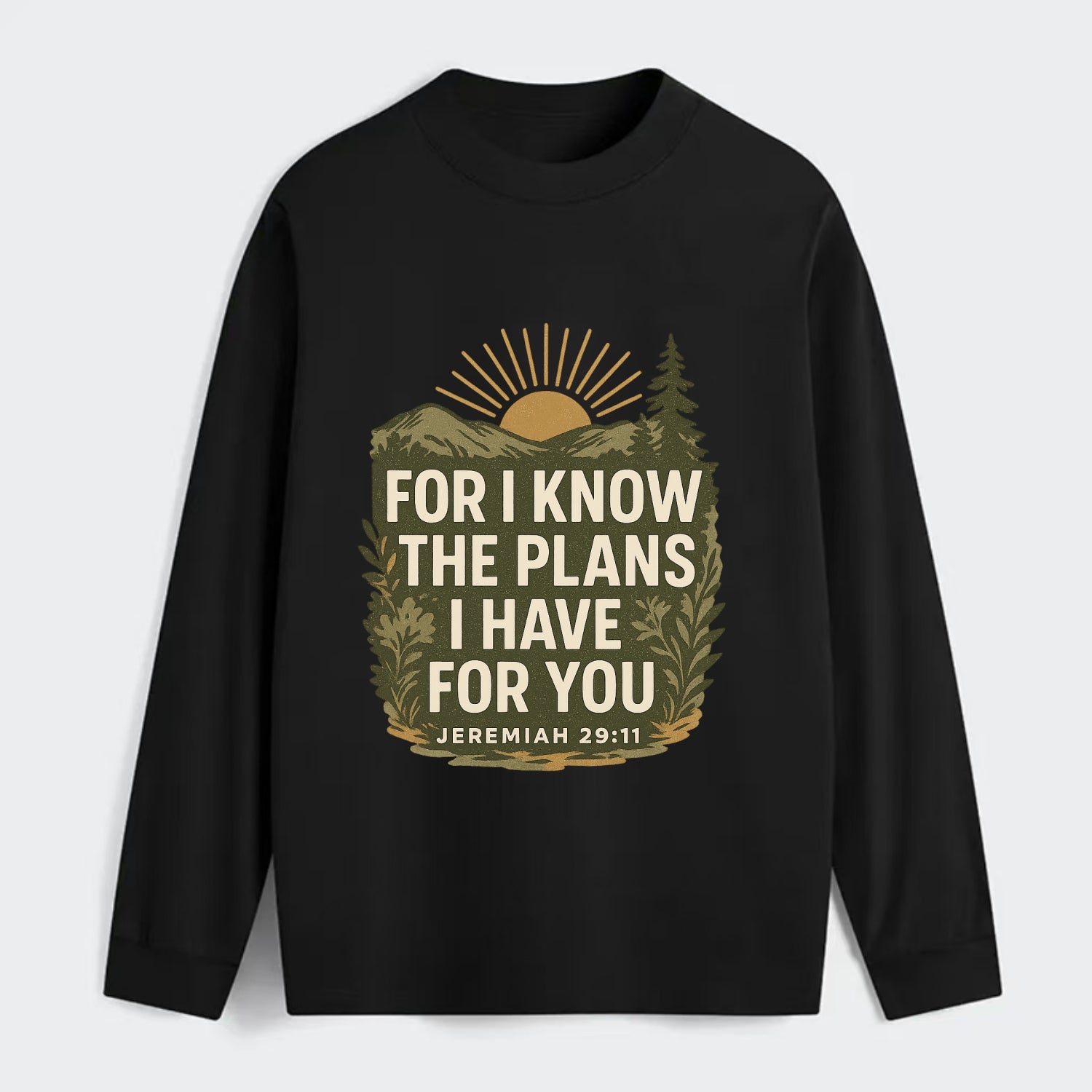 Jeremiah 29:11 Sunrise - Classic Long Sleeve Shirt - Black