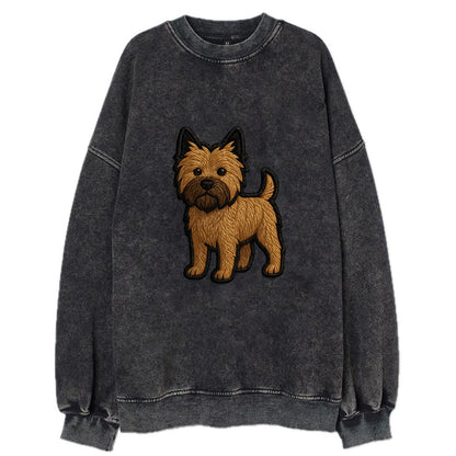 Cairn Terrier - Modern shaggy design wit - Vintage Sweatshirt - Black
