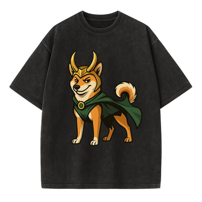 Shiba Inu Loki  - Vintage T-shirt - Black