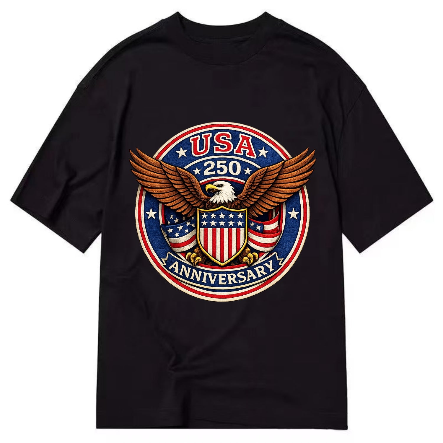 Usa 250 Anniversary Eagle Shield Emblem - Classic T-shirt - Black