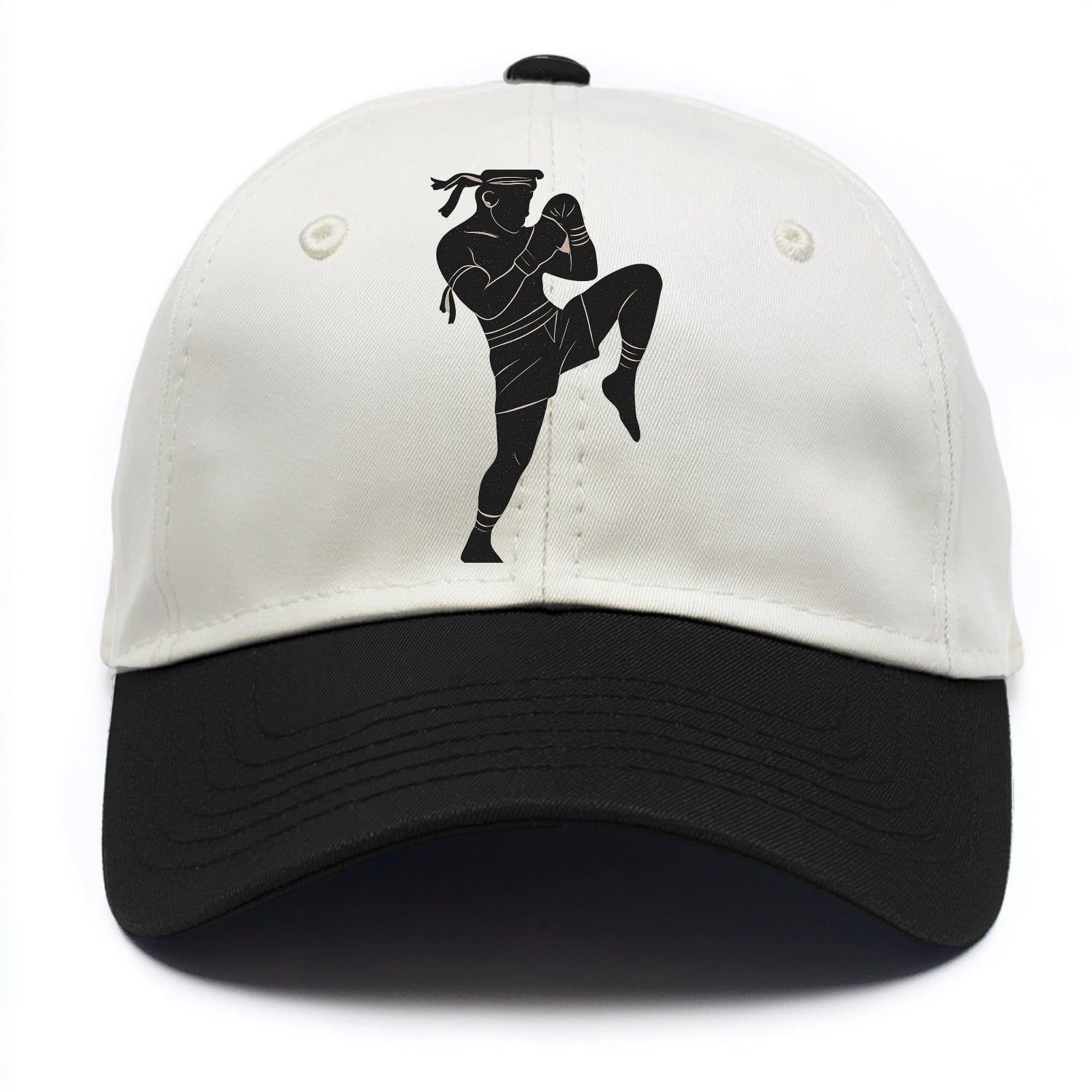 Muay Thai fighter with knee strike - Two Tone Cap - Black