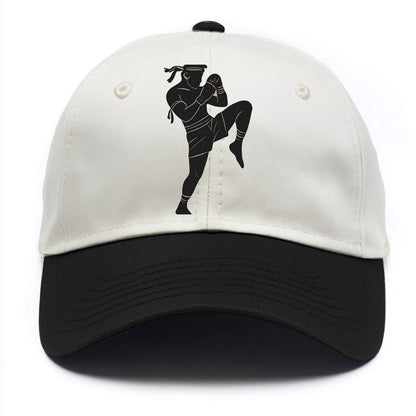 Muay Thai fighter with knee strike - Two Tone Cap - Black