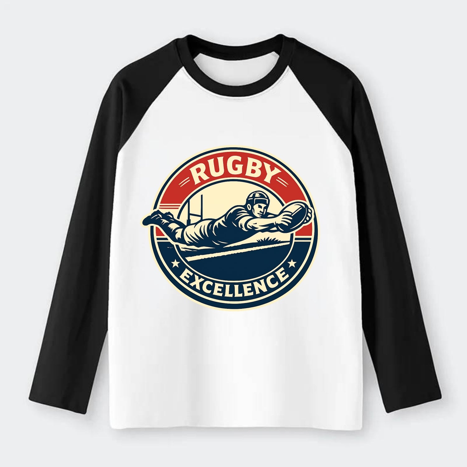 Epic Try Dive Emblem - Raglan Long Sleeve T-Shirt - Black