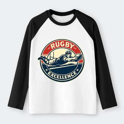 Epic Try Dive Emblem - Raglan Long Sleeve T-Shirt - Black