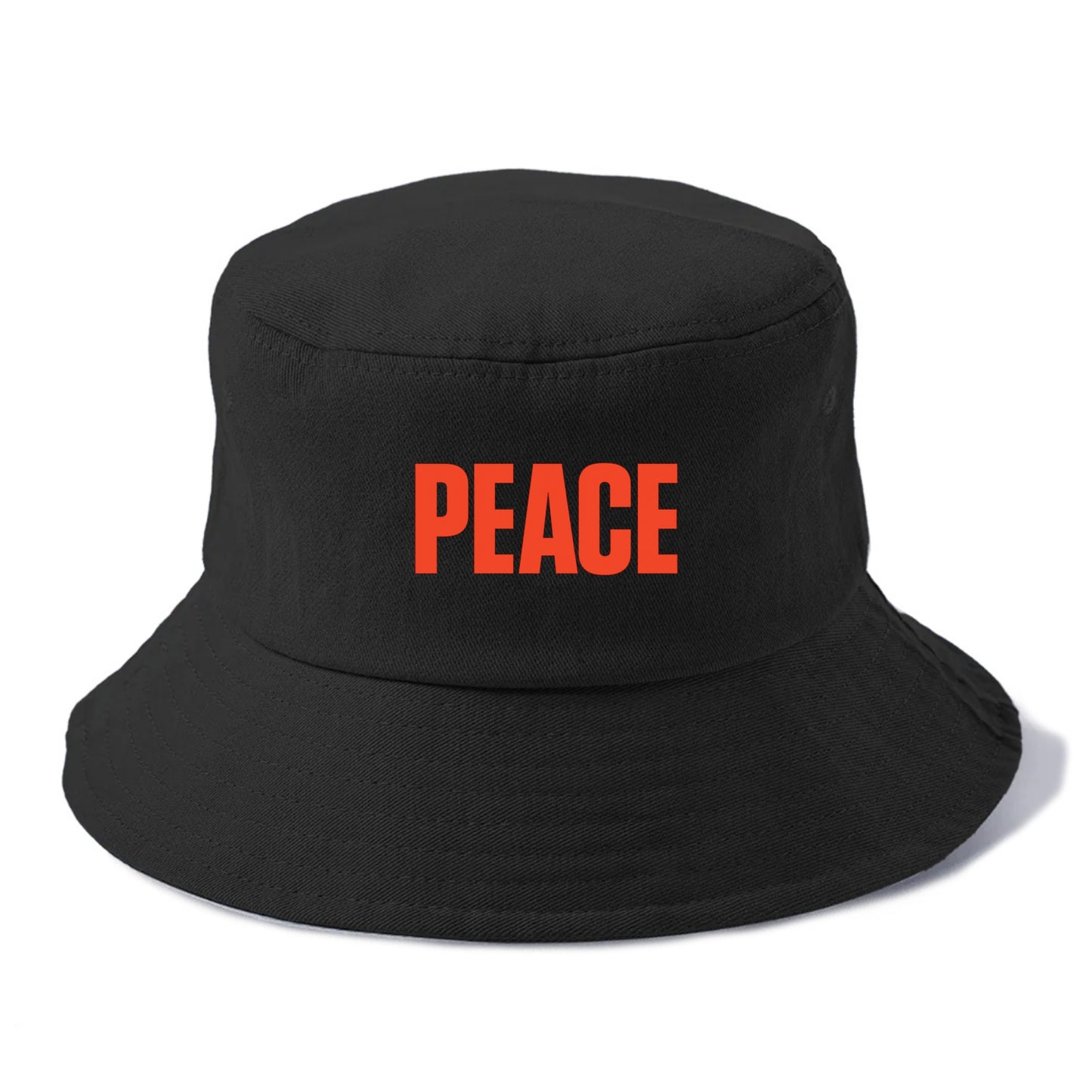 Bold typography design - "PEACE" - inner calm, tranquility, serenity - Bucket Hat - Black